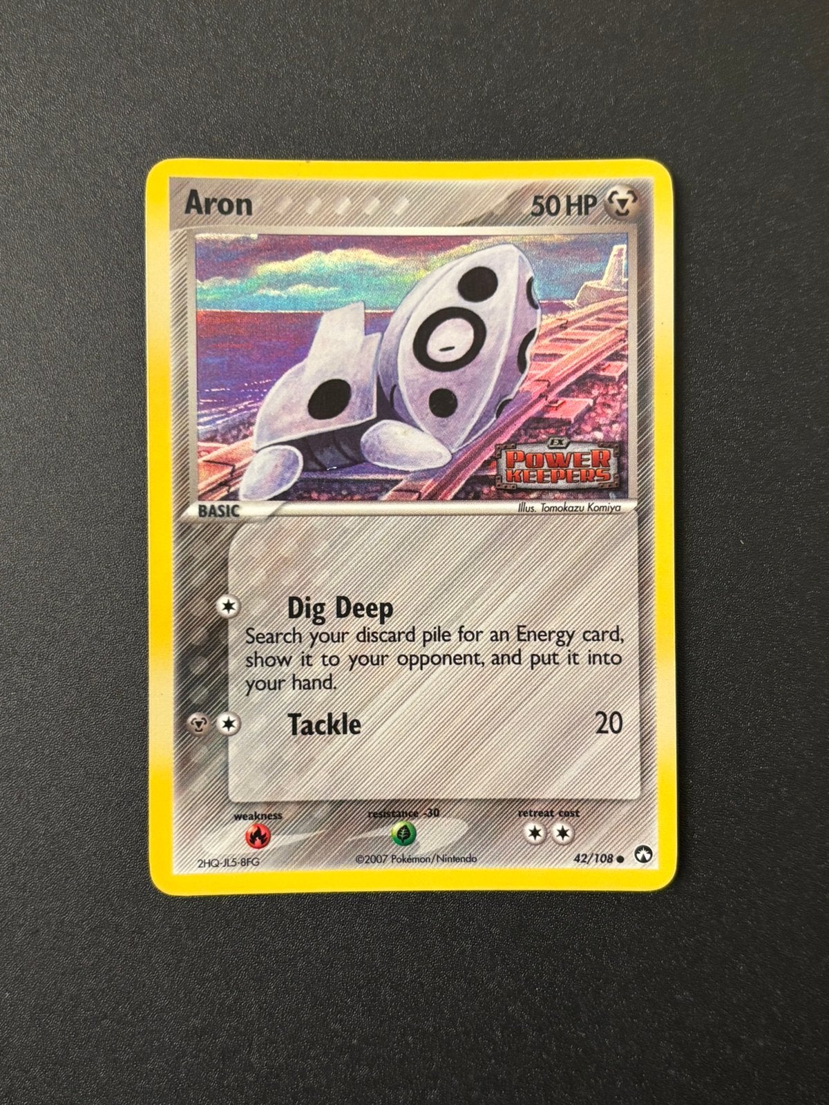 Aron EX power keepers stamped holo Pokemon kaart, Ophalen of Verzenden, Losse kaart, Foil