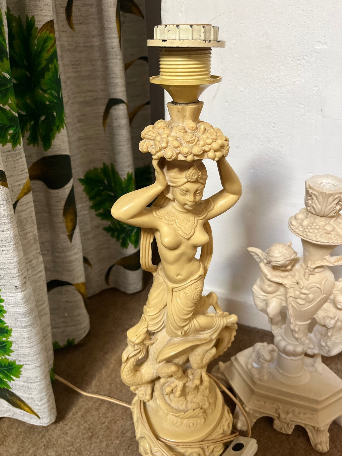 Vintage Lampvoet: Oosterse Dame & Cherubijn, Ophalen