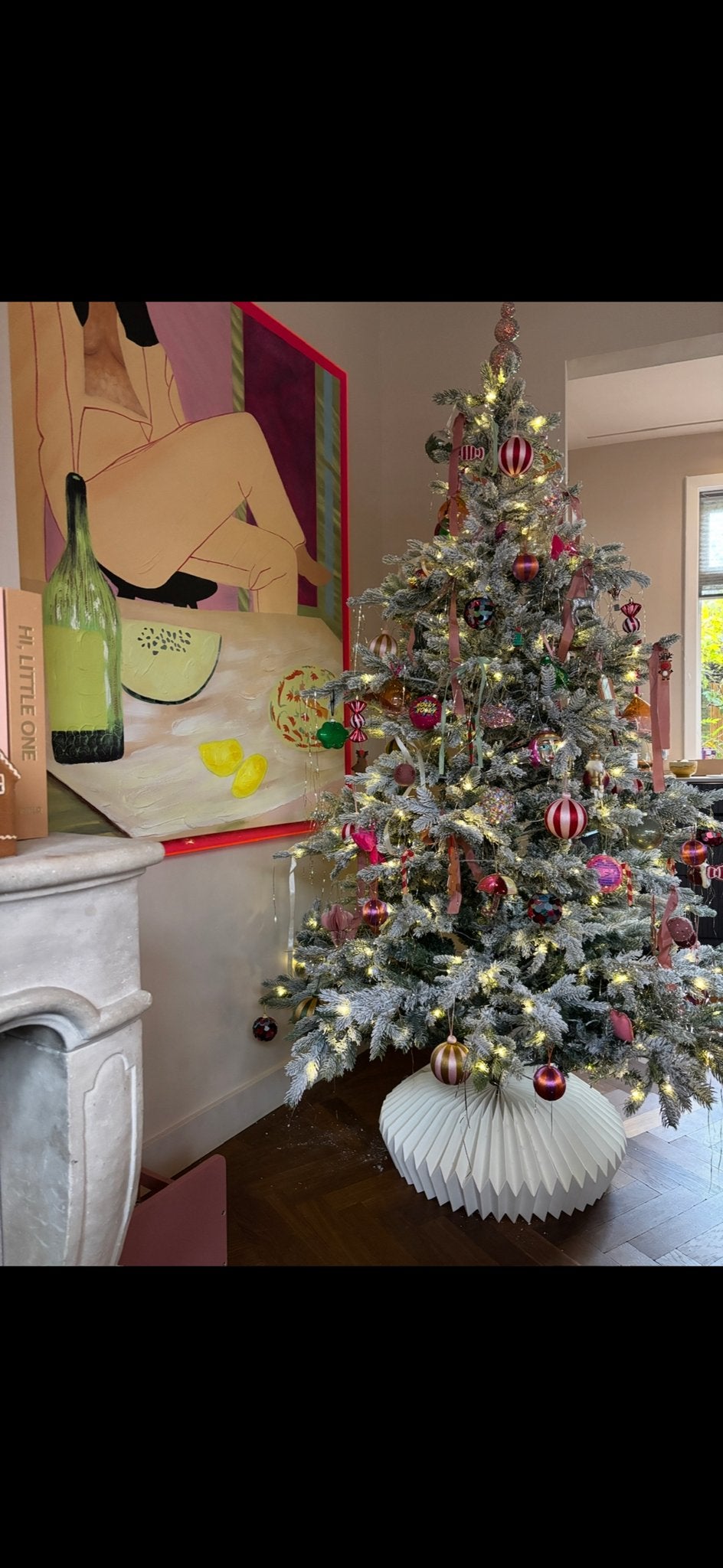 Kerstboom met sneeuw en lampjes 210 cm, Diversen, Ophalen