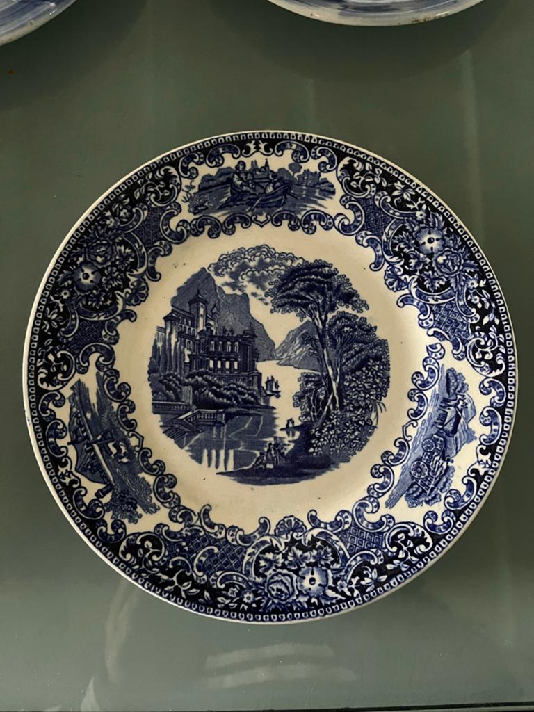 Antiek Castillo bord van Petrus Regout, blauw-wit decor, Ophalen of Verzenden