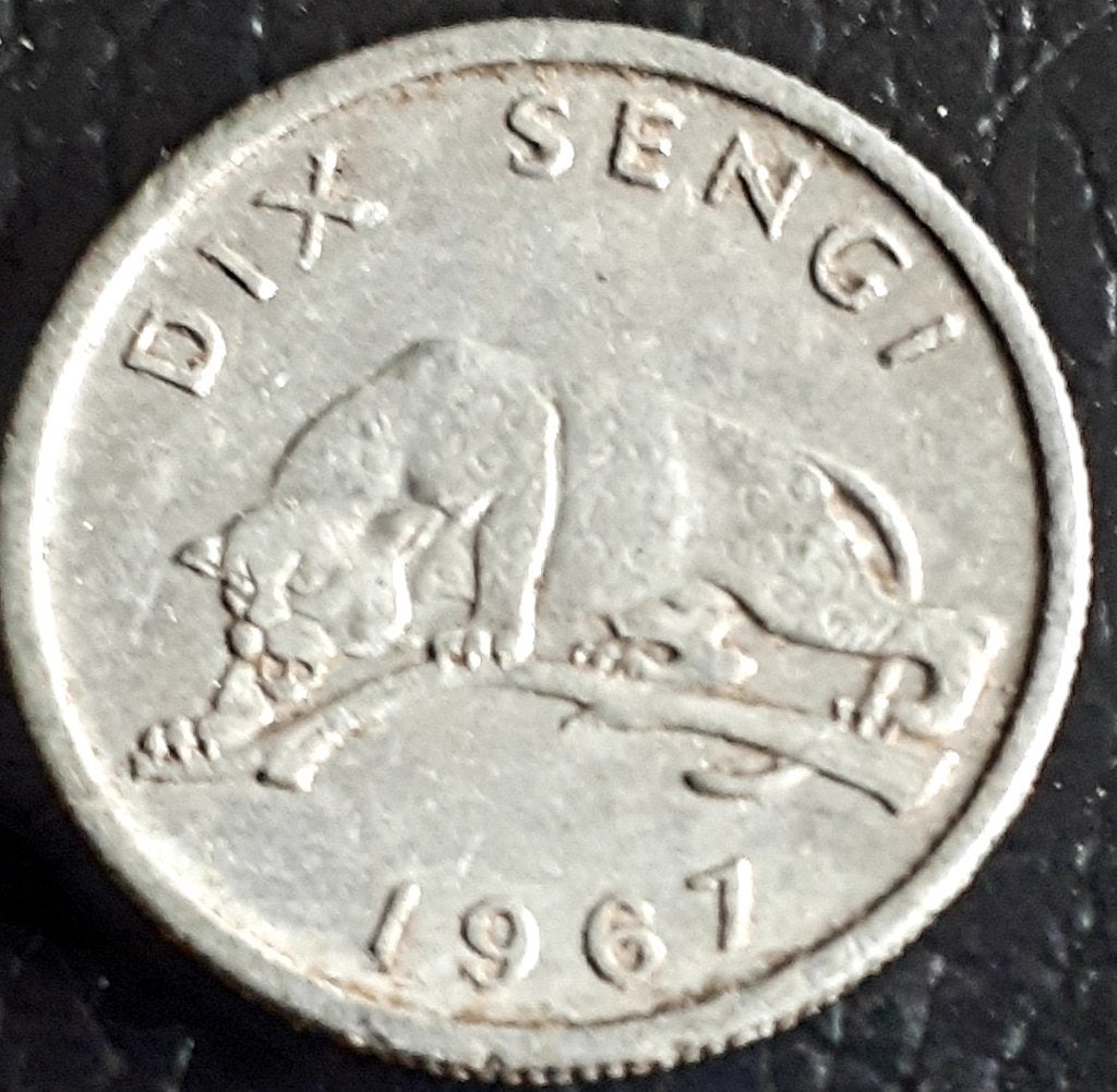 CONGO DEM.REP. :10 SENGHI 1967 KM 7, Ophalen of Verzenden, Overige landen, Losse munt