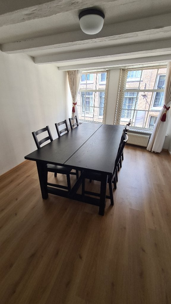 Dining table and chairs, Ophalen, Zo goed als nieuw, Rechthoekig, 50 tot 100 cm