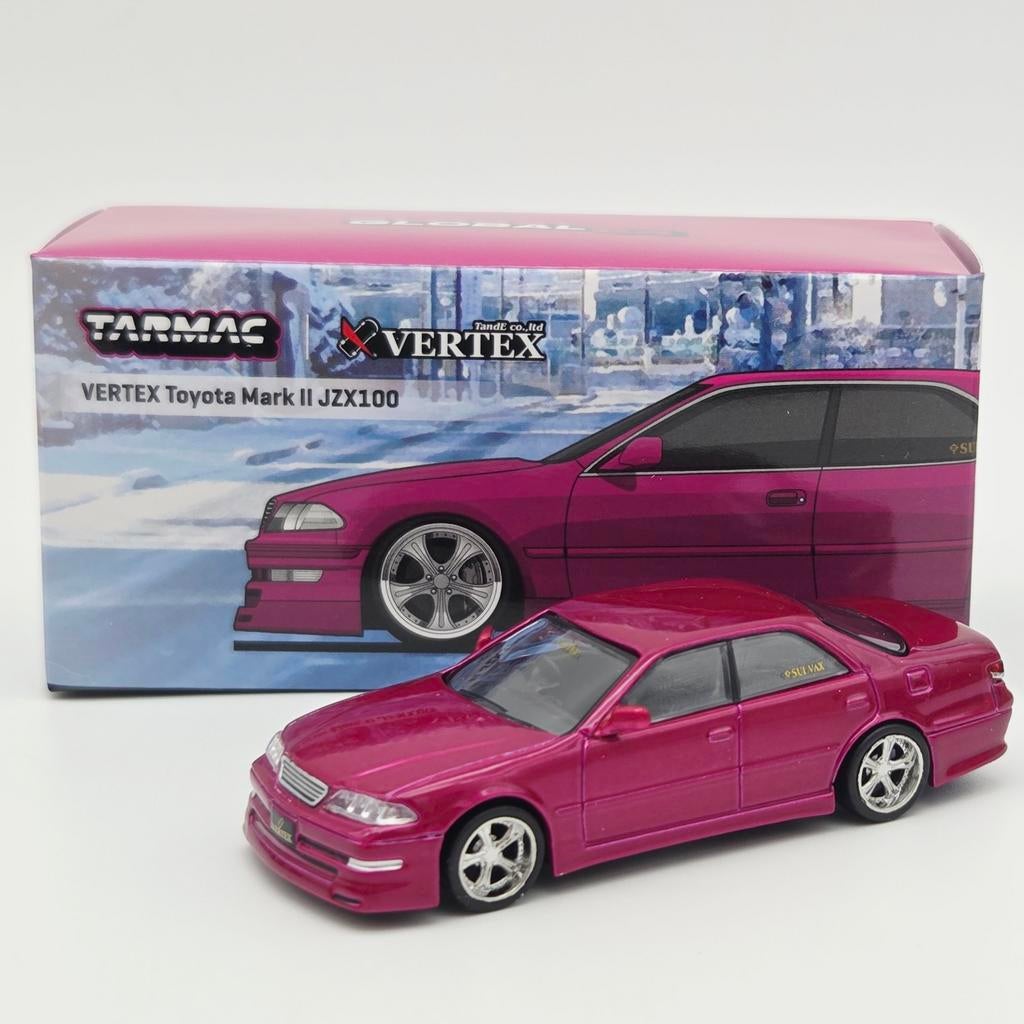 Tarmac VERTEX Toyota Mark II JZX100 rood metallic 1:64, Tarmac Works, Auto, Nieuw, Ophalen of Verzenden