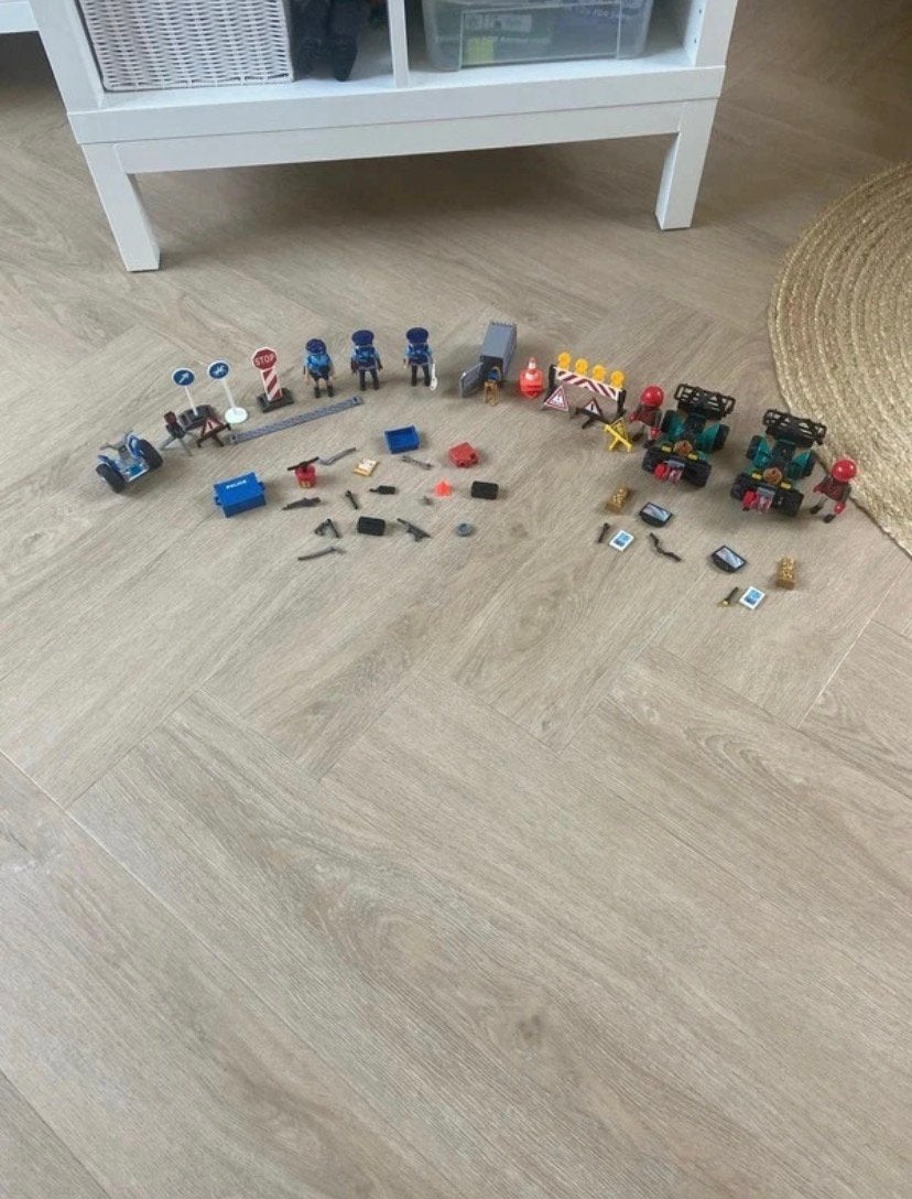Playmobil Politie Wegversperring & Criminelen op Quads, Ophalen of Verzenden, Gebruikt