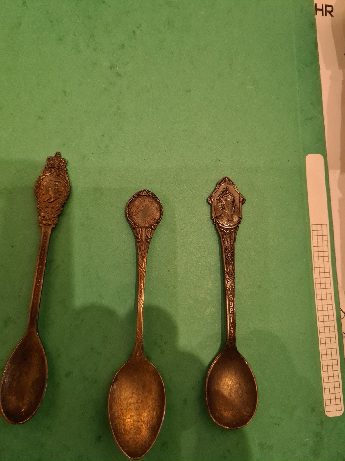 3 Antieke theelepels met afbeeldingen, Antiek en Kunst, Ophalen of Verzenden