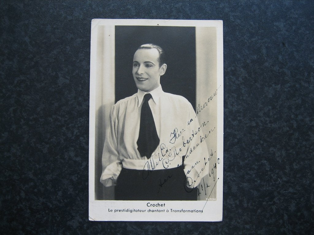 ARTIEST Frankrijk Crochet de zingende Goochelaar, Ophalen of Verzenden, 1940 tot 1960, Frankrijk