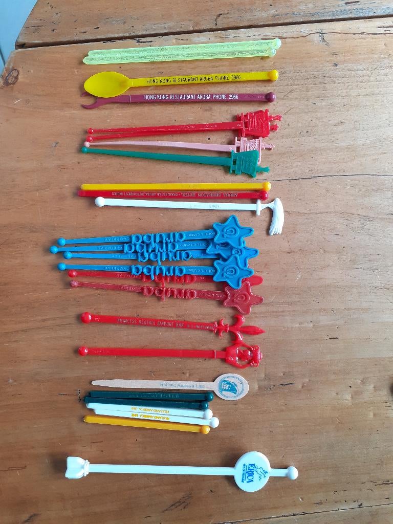 Plastic (cocktail) roerstaafjes, Ophalen of Verzenden, Gebruikt, Gebruiksvoorwerp