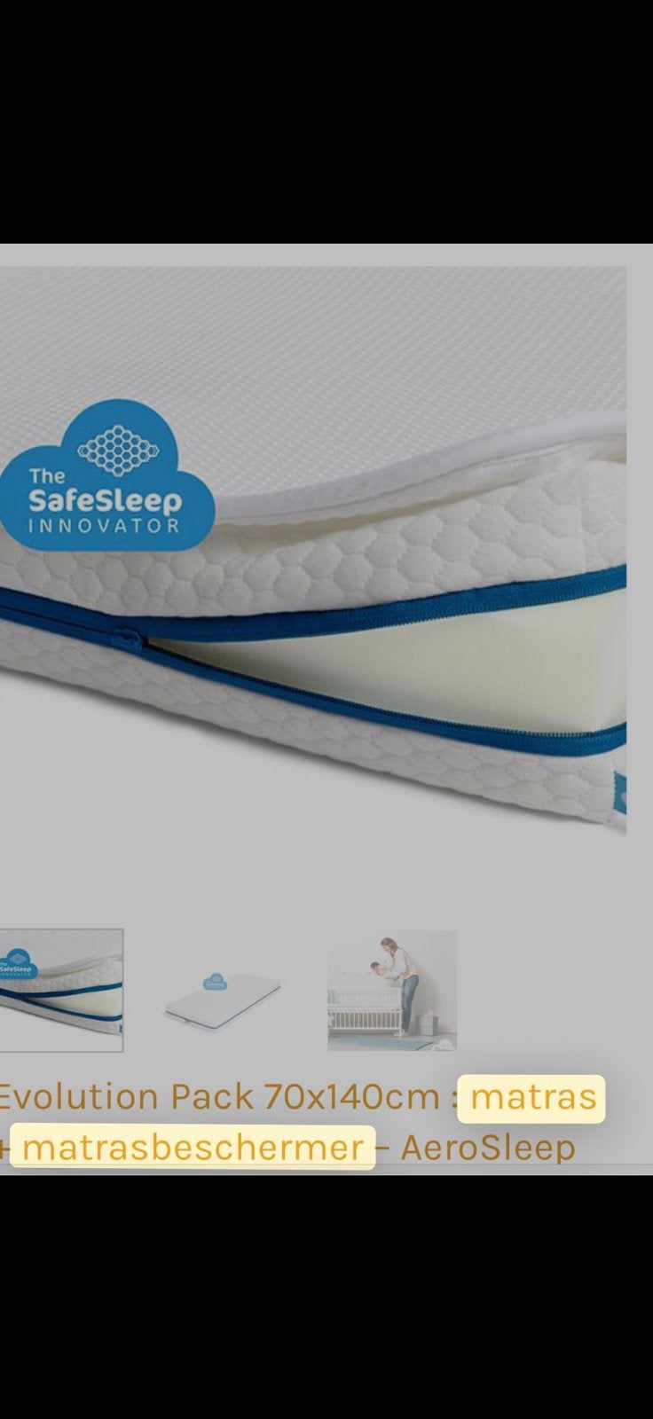 Aerosleep ledikant matras goede staat, Kinderen en Baby's, Ophalen, Gebruikt, Ledikant