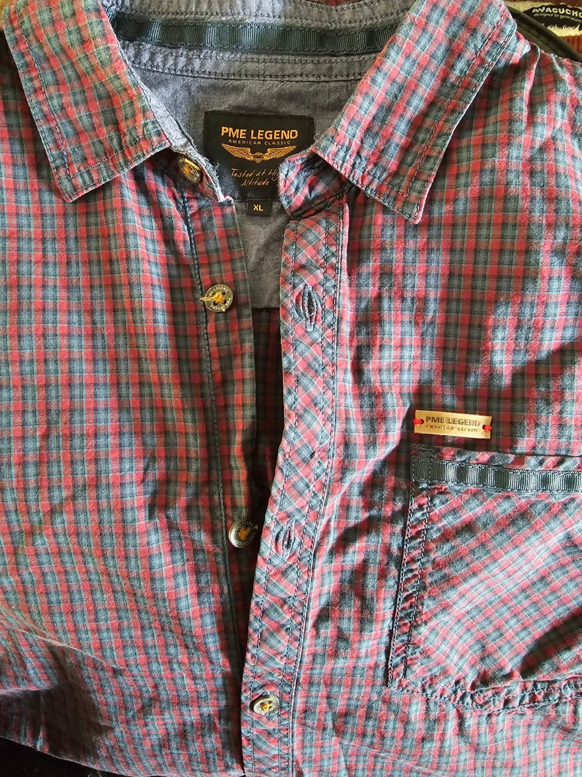 PME Legend Najaar Lange Mouw Geruit Overhemd, Blauw, Ophalen of Verzenden, Zo goed als nieuw, PME Legend