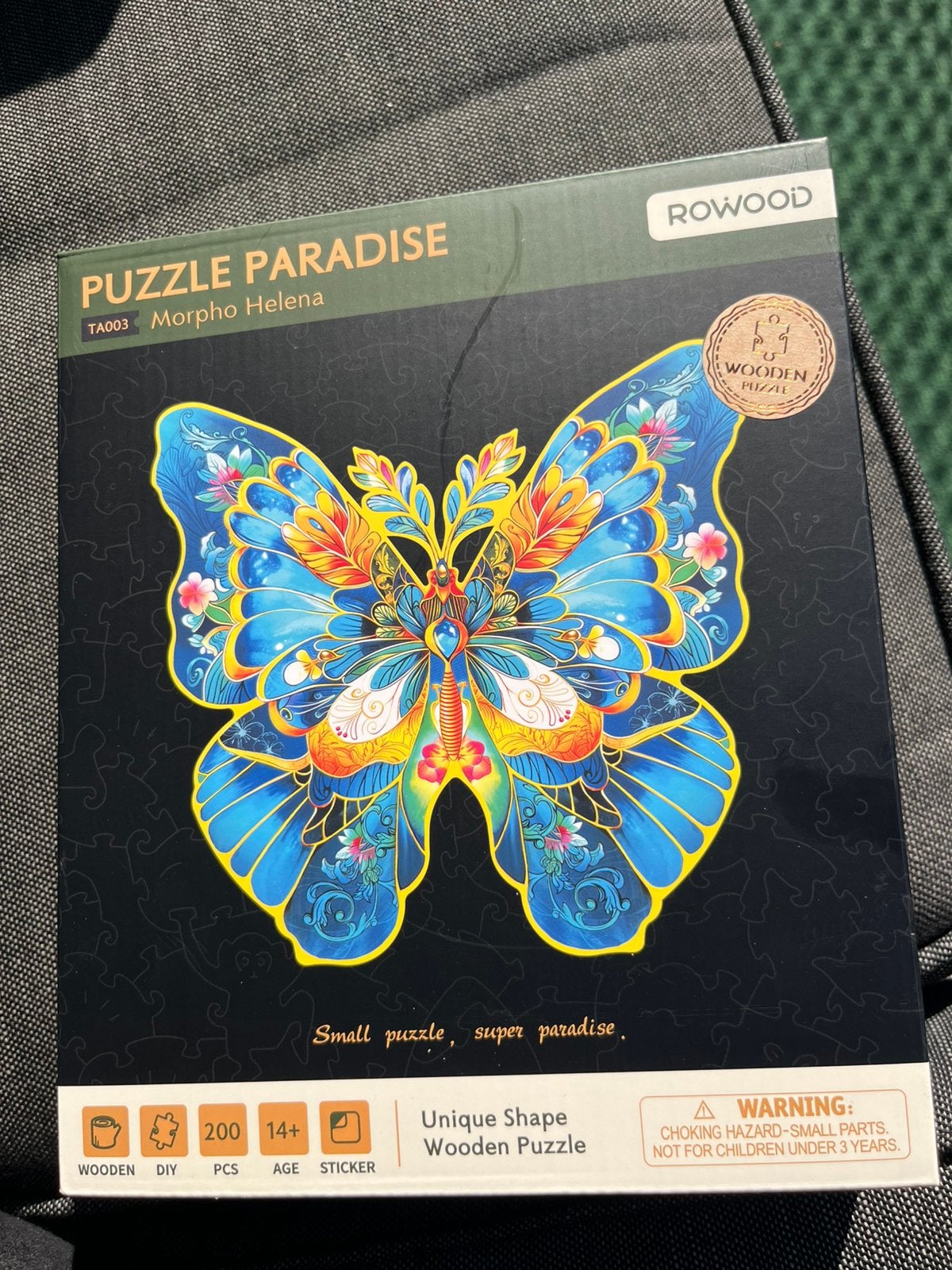 Houten puzzel van vlinder, Hobby en Vrije tijd, Ophalen of Verzenden, Minder dan 500 stukjes, Zo goed als nieuw