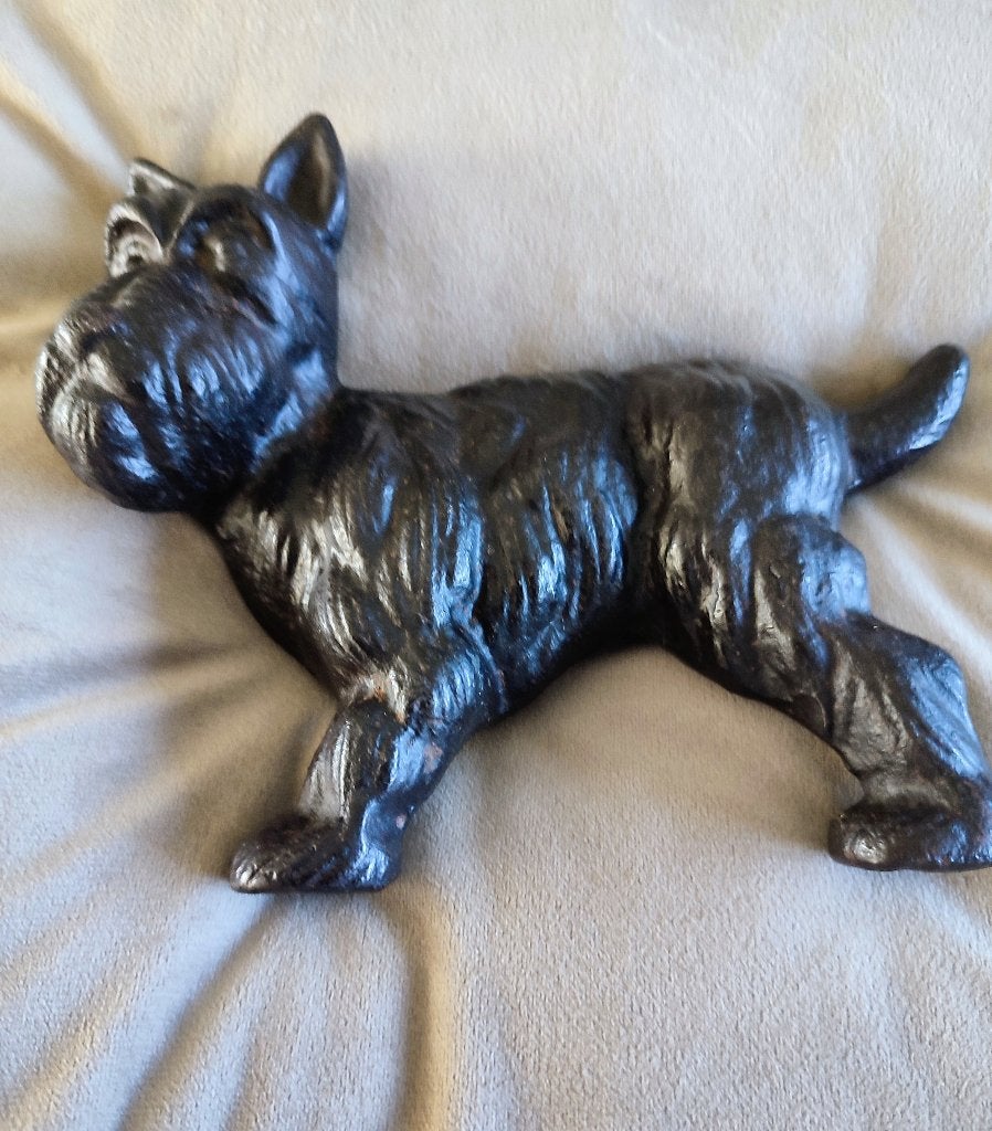 Fox Terrier, Scottish Terrier. Gietijzer. Wandversiering, Verzenden, Gebruikt, Dier