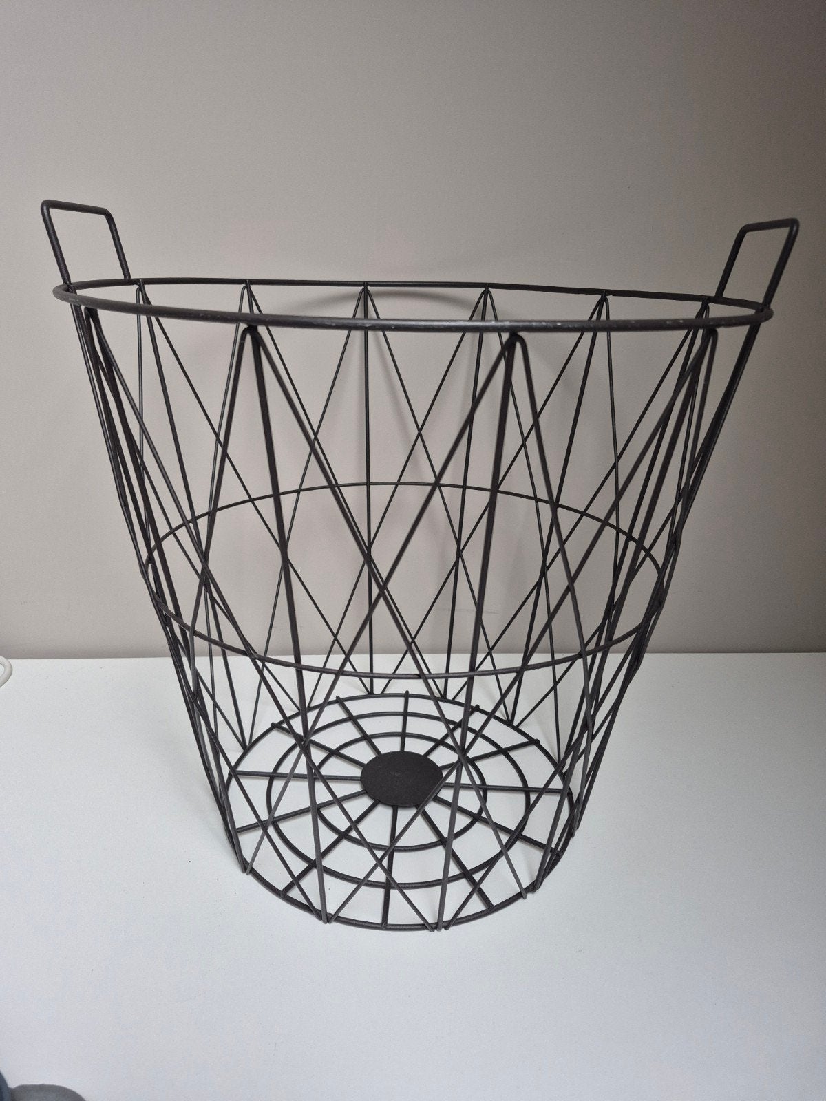 Draadmand 40cm hoog - Ideaal voor plaids of houtblokken, Ophalen, Met handvatten, Gebruikt, Mand