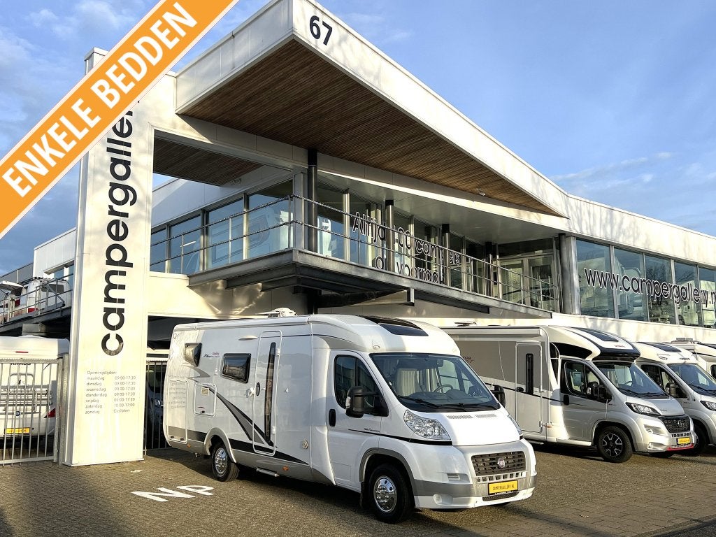 Hobby Exclusive 60 Compact ENKELE BEDDEN FIAT XXL GARAGE, Caravans en Kamperen, Campers, Fiat, Hobby, 7 tot 8 meter, Bedrijf