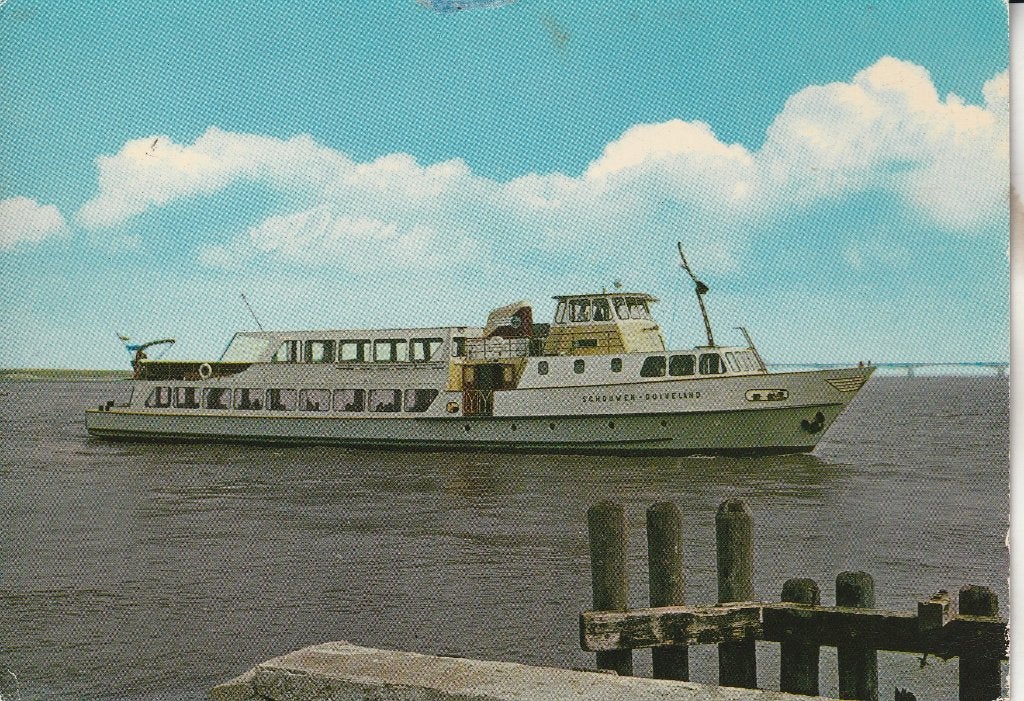 Ansichtkaart RTM Schouwen-Duiveland veerboot, Ophalen of Verzenden, 1960 tot 1980, Ongelopen, Voertuig