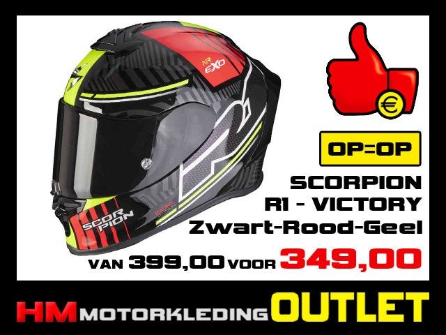 Motorhelm Scorpion R1 Victory Zw-Rd-Gl - S-56 Integraalhelm, Info@huybersmotoren.nl, HM - Sale, NL, Integraalhelm