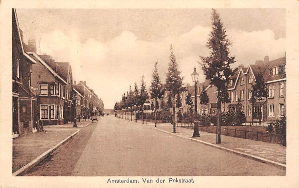 Amsterdam Noord Van der Pekstraat 1932, Verzamelen, Ansichtkaarten | Nederland, Verzenden, 1920 tot 1940, Gelopen, Noord-Holland
