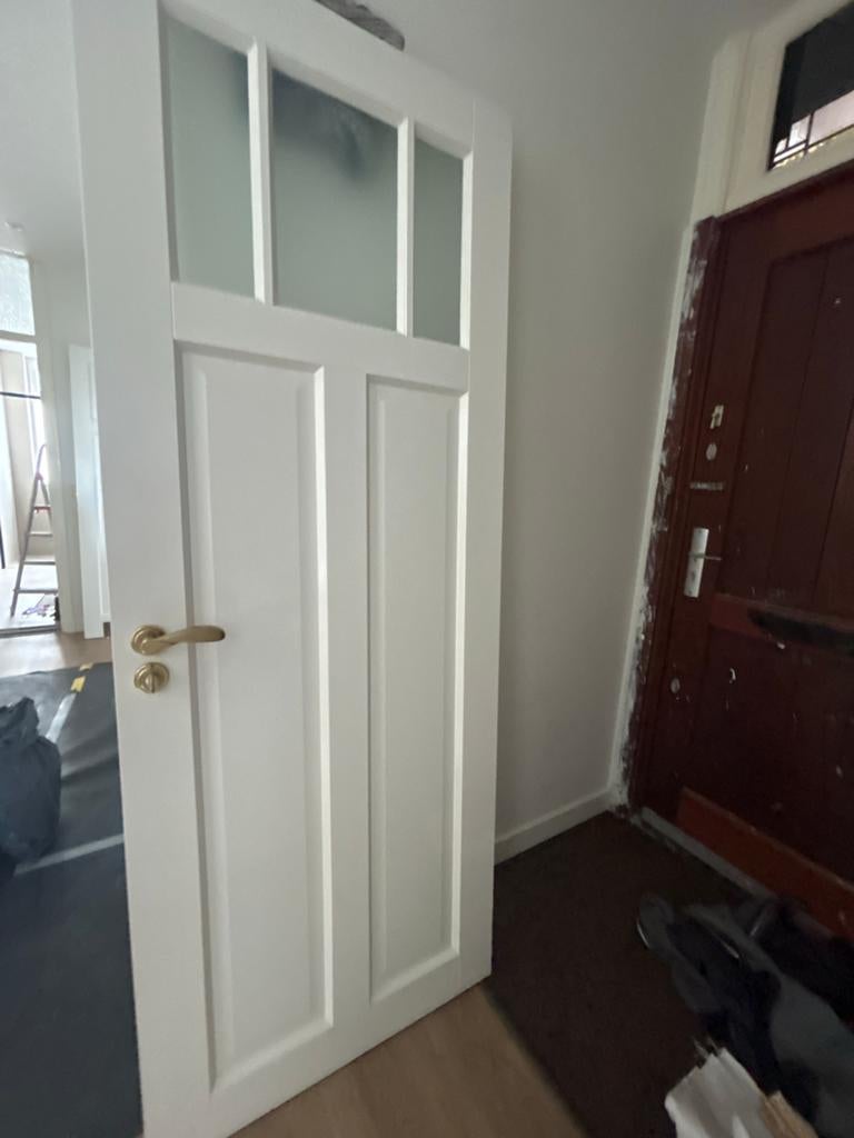 Massieve Cando Panel binnendeur met glas 206x78, Ophalen, Gebruikt, Minder dan 80 cm, Binnendeur