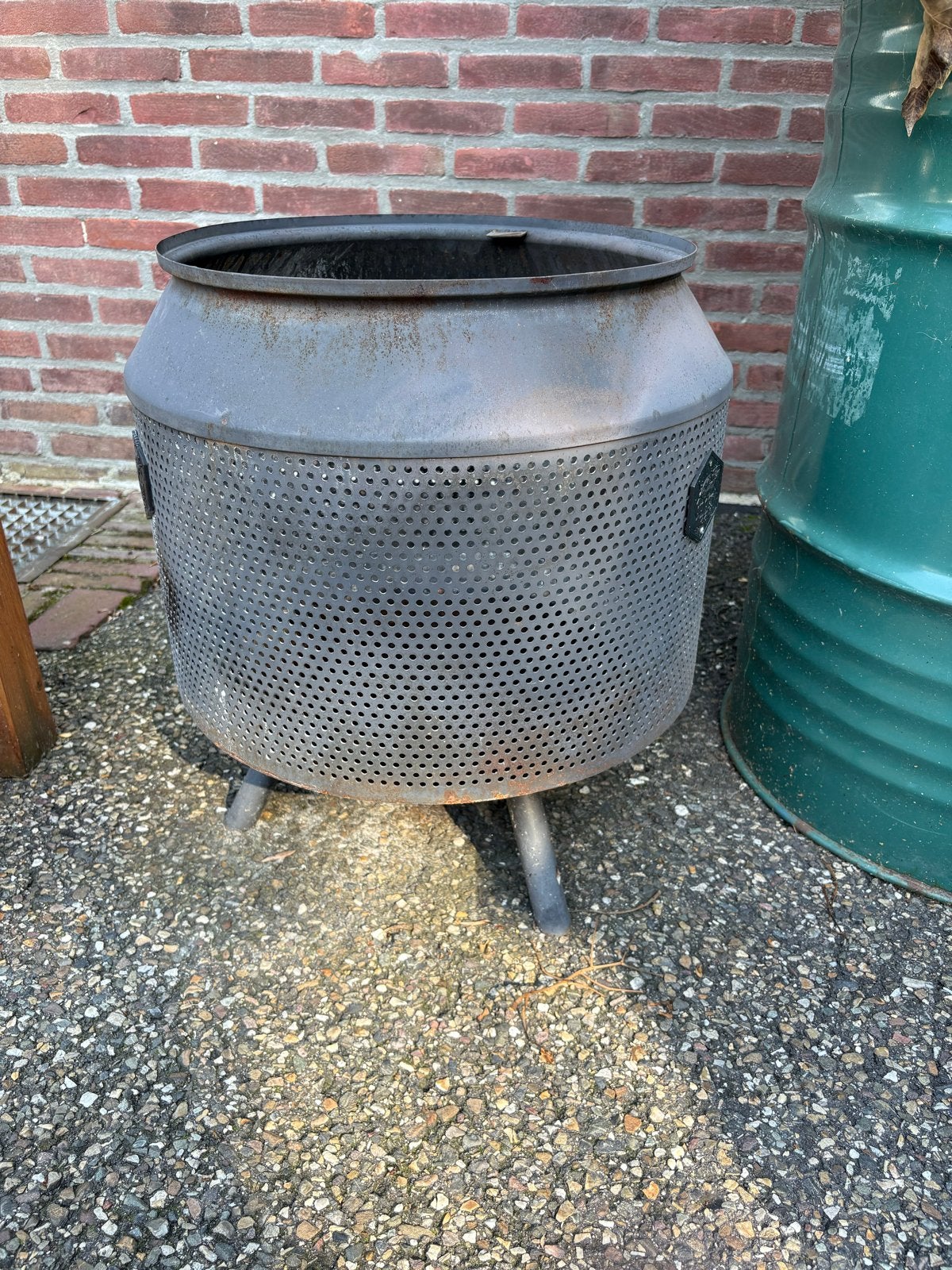 Robuuste vuurkorf/vuurton met grillrooster/bbq, Tuin en Terras, Vuurkorven, Gebruikt, Vuurkorf, Ophalen