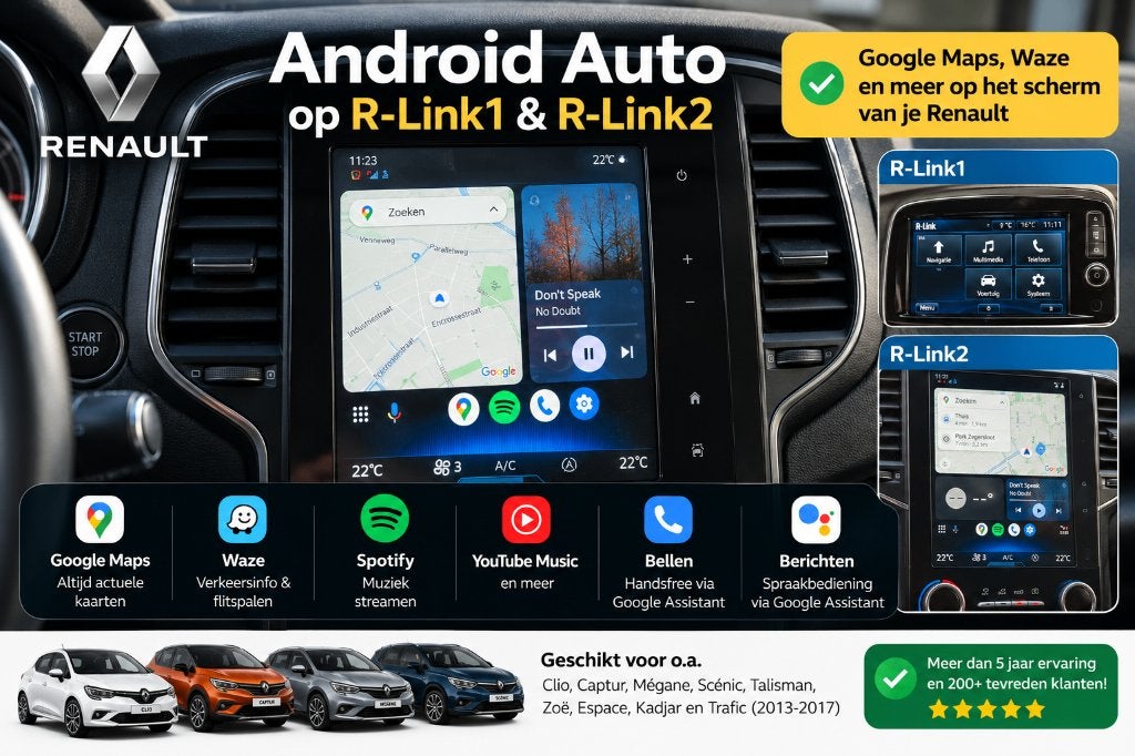 Renault R-Link Navigatie + Kaart | Android Auto Google Maps, Ophalen, Nieuw