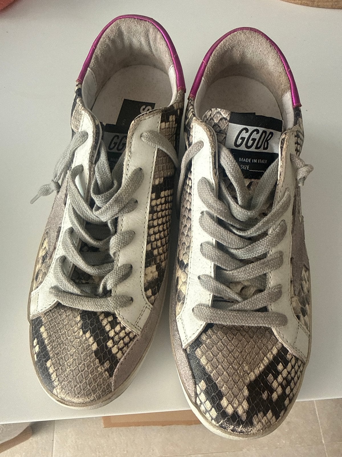 Golden Goose Superstar sneakers met slangenprint maat 39, Ophalen of Verzenden, Gedragen, Overige kleuren, Sneakers of Gympen