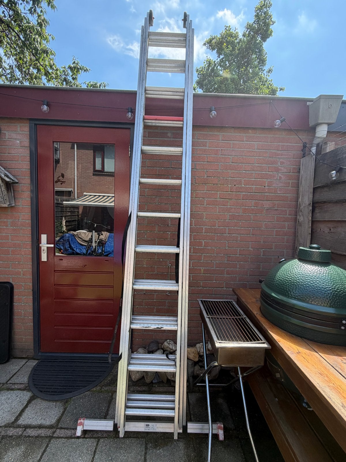 Altrex 3-delige uitschuifbare ladder met stabiliteitsbalk, Ophalen, Zo goed als nieuw, Ladder, Opvouwbaar of Inschuifbaar