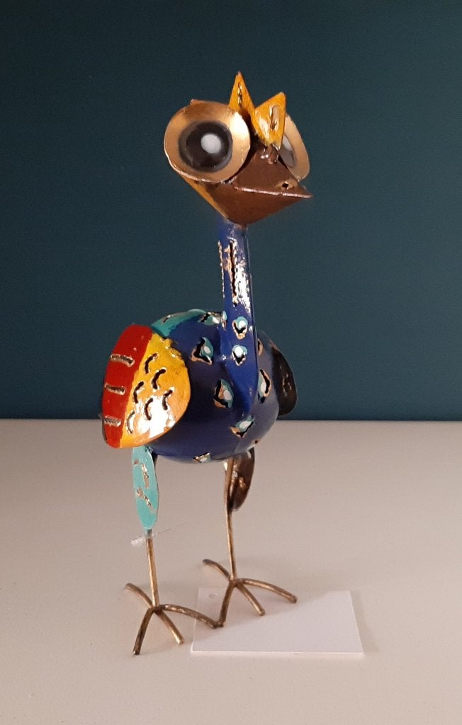 Fairtrade metalen handgemaakt emoe beeldje, Verzamelen, Beelden en Beeldjes, Ophalen of Verzenden, Nieuw, Dier
