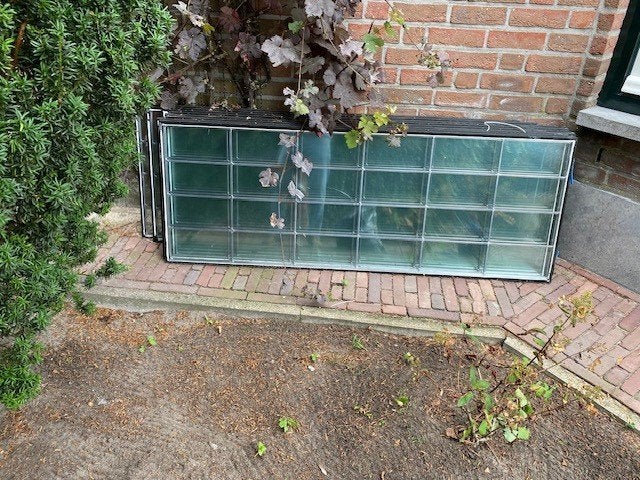 Glas in lood ruiten/vensters (dubbel glas), Ophalen, Gevelraam of Ruit, Gebruikt, Minder dan 80 cm