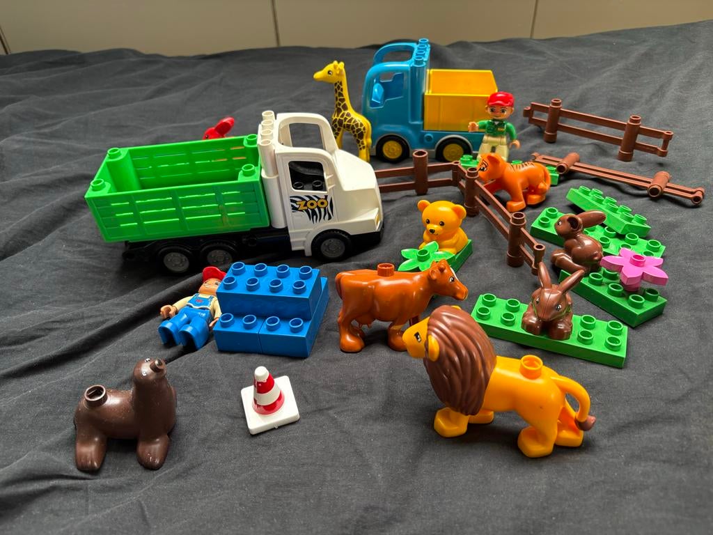 Duplo Dierentuin Set met Dieren en Voertuigen, Ophalen of Verzenden, Zo goed als nieuw
