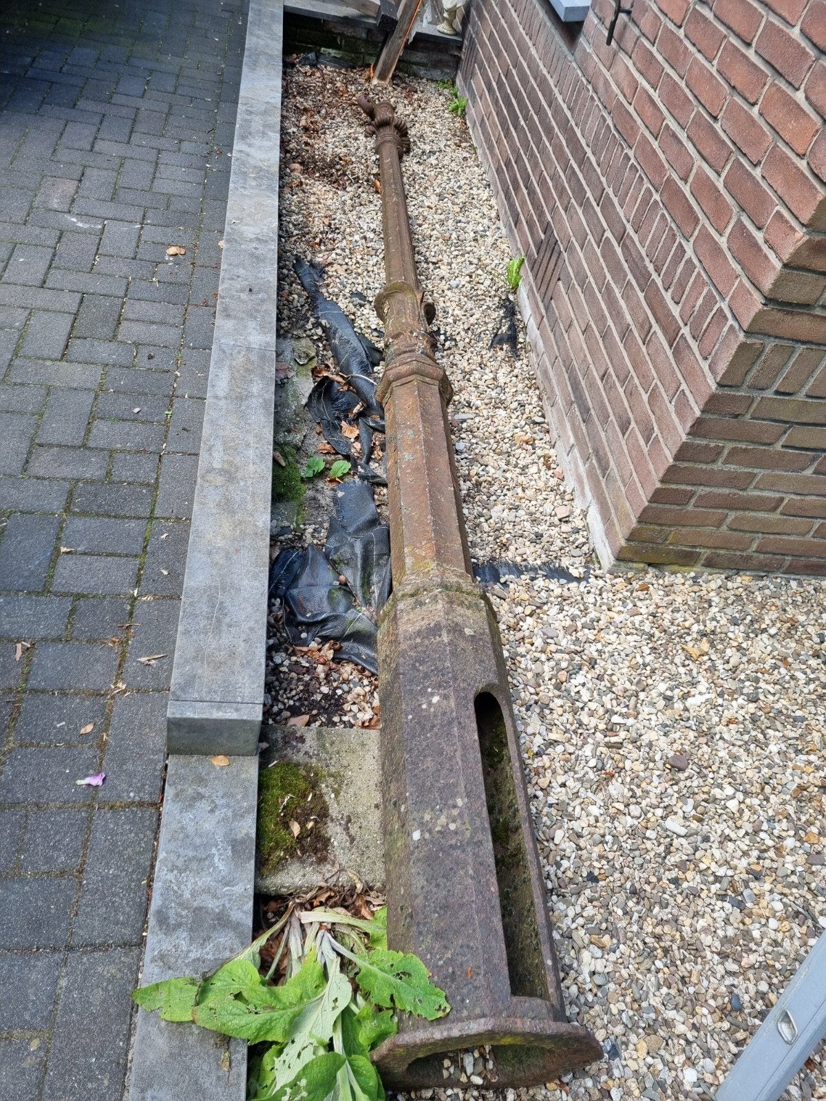 Antieke gietijzeren lantaarnpaal, Ophalen of Verzenden
