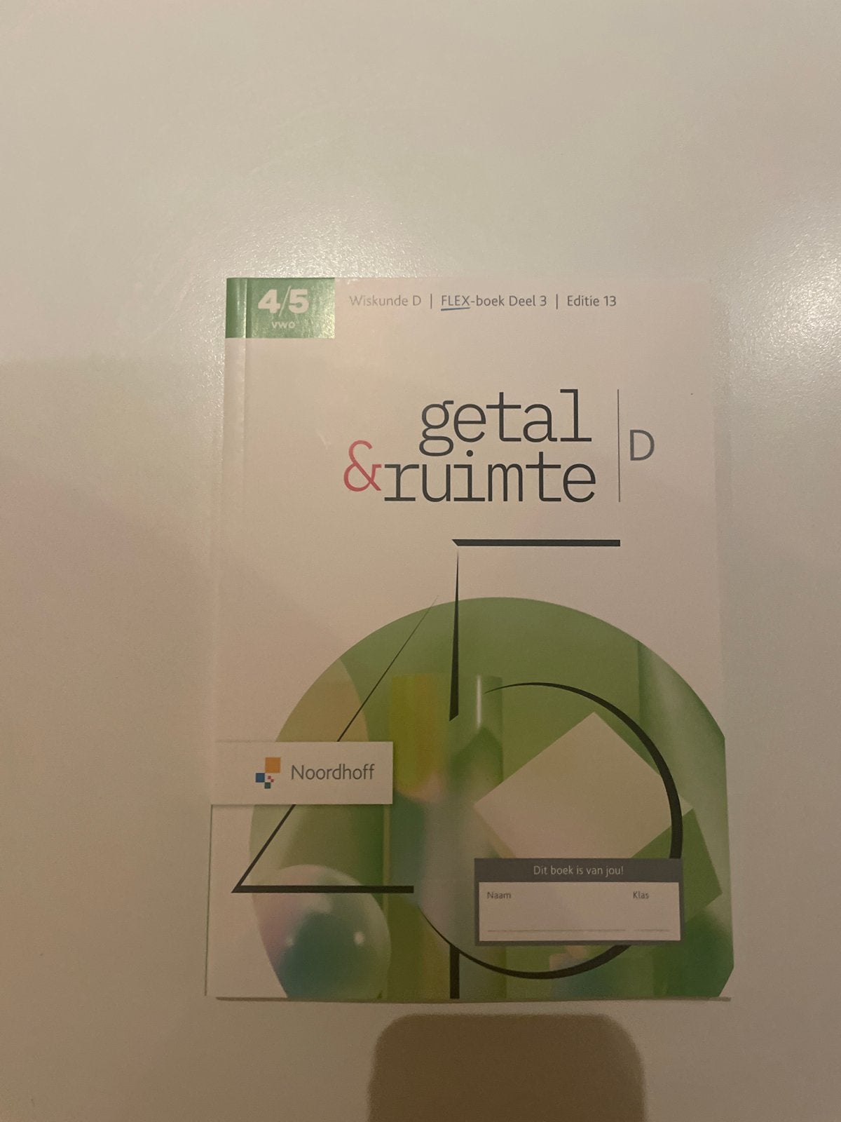 Getal & Ruimte Wiskunde D FLEX-boek Deel 3 VWO 4/5, Ophalen of Verzenden, Nieuw, VWO, Wiskunde B