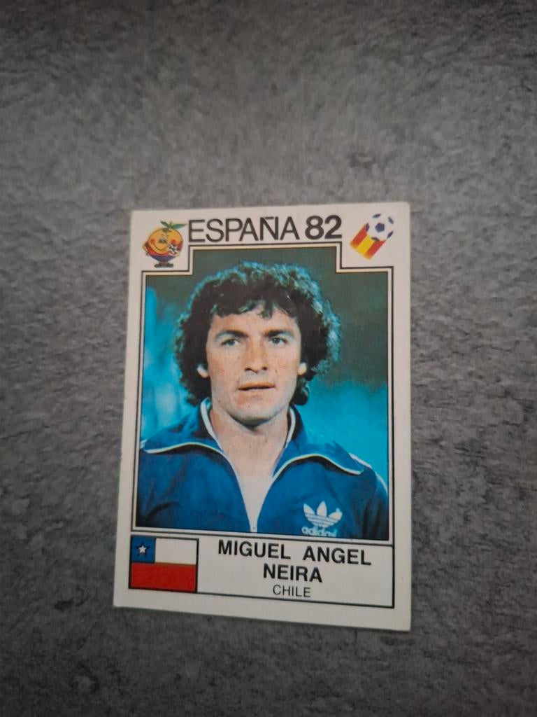 Panini sticker Espana 82. Speler Miguel Angel Neira Chili., Verzenden, Zo goed als nieuw, Sticker