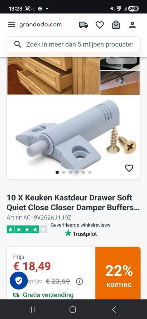 Keuken deur scharnieren slow en kast deur dempers nieuwe!, Ophalen, Nieuw, Minder dan 25 cm, Minder dan 100 cm
