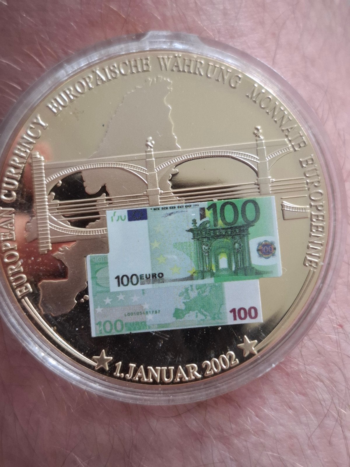 Gouden herdenkingsmunt Europese munteenheid 2002, Postzegels en Munten, Munten | Europa | Euromunten, Overige landen, Losse munt