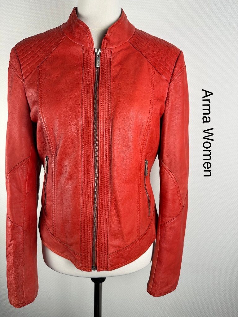 Arma Women Leren Jas  (mt: 40) 28,6/242, Maat 38/40 (M), Bruin, Arma Women, Ophalen of Verzenden