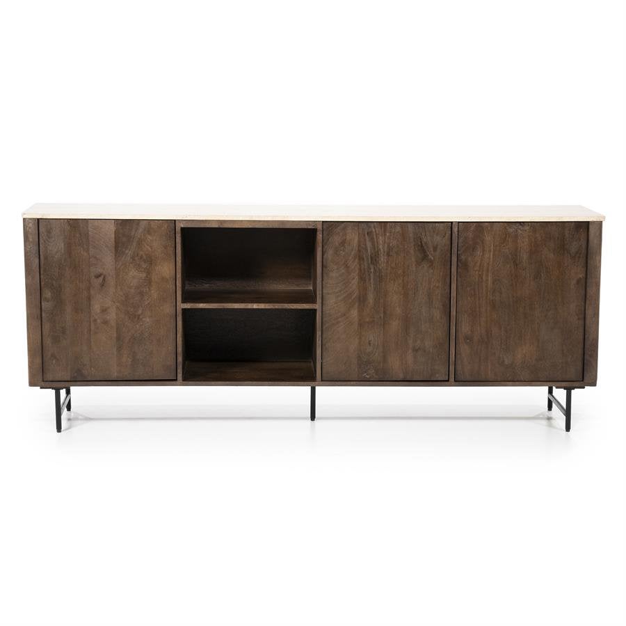 Dressoir met travertin - eleonora, Huis en Inrichting, Ophalen, Zo goed als nieuw, 25 tot 50 cm, 200 cm of meer