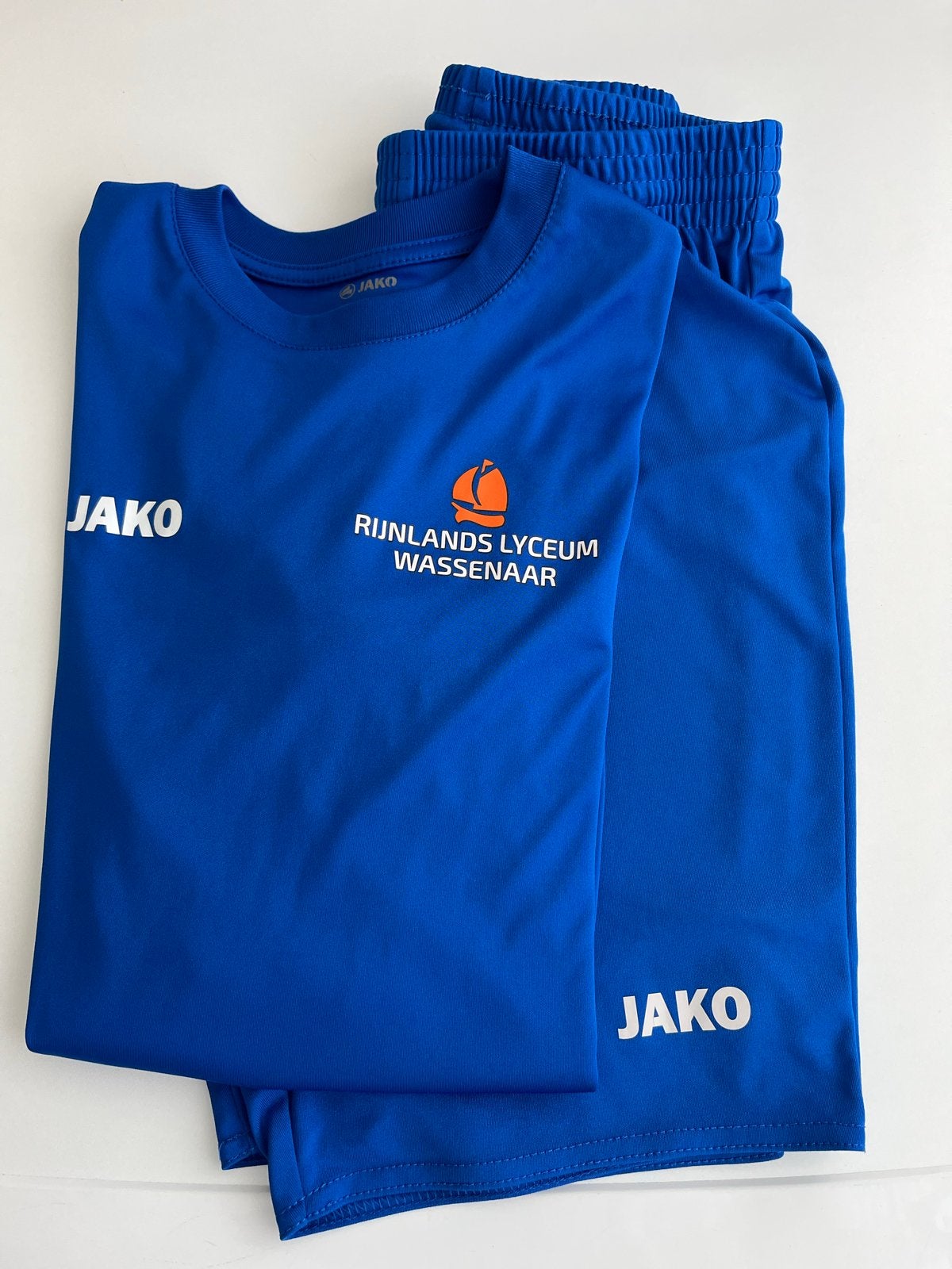 Gym setje jongens Rijnlands Lyceum Wassenaar maat 164, Ophalen, Blauw, Overige maten, Zo goed als nieuw