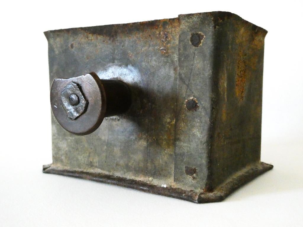 Antieke voetenstoof compleet met origineel metalen testje, Ophalen of Verzenden