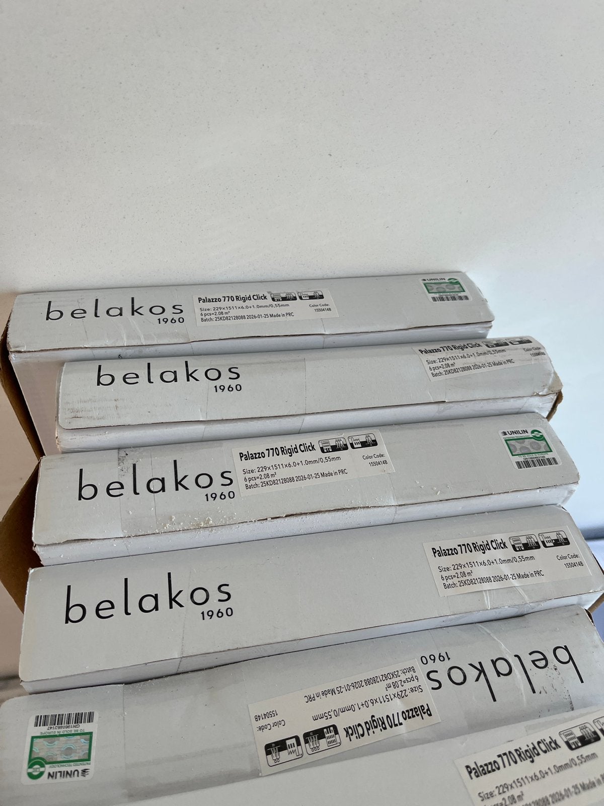 Ongebruikte Belakos PVC Rigid Click vloer (10.4 m²), Ophalen, Kunststof, 50 tot 150 cm, Overige typen