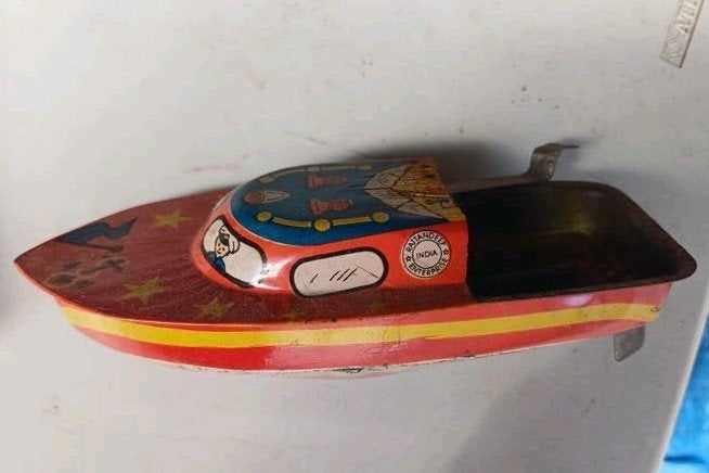 Vintage Blikken Stoombotje - Collector's Item, Ophalen of Verzenden, Gebruikt