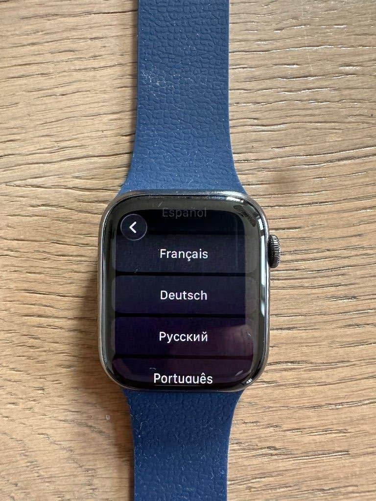 Apple Watch Series 9 45mm Graphite RVS (saffierglas), Apple Watch ⌚️, IOS, Ophalen of Verzenden, Zo goed als nieuw