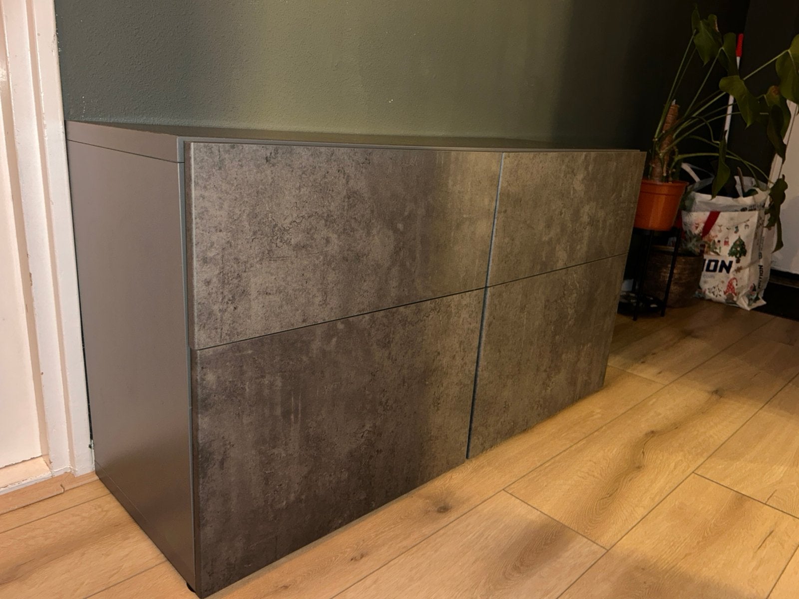 Ikea Besta Grijs Stenen look, Huis en Inrichting, Ophalen, Zo goed als nieuw, 25 tot 50 cm, Met lade(s)