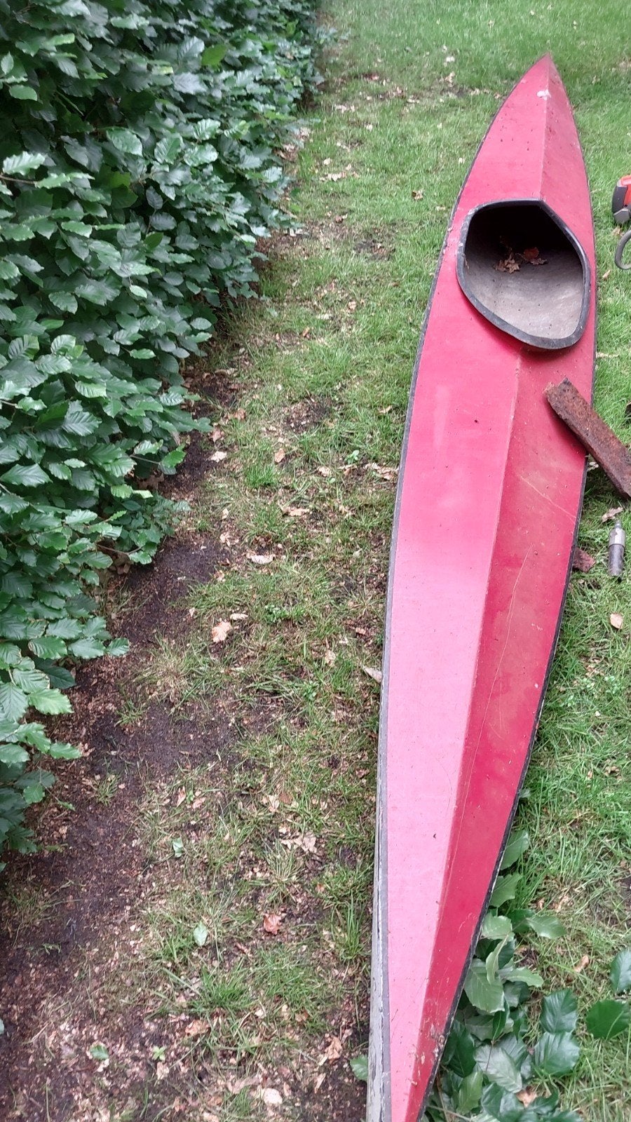 Rode kajak - waterdicht, zonder stoeltje, Ophalen, Gebruikt, 1-persoons