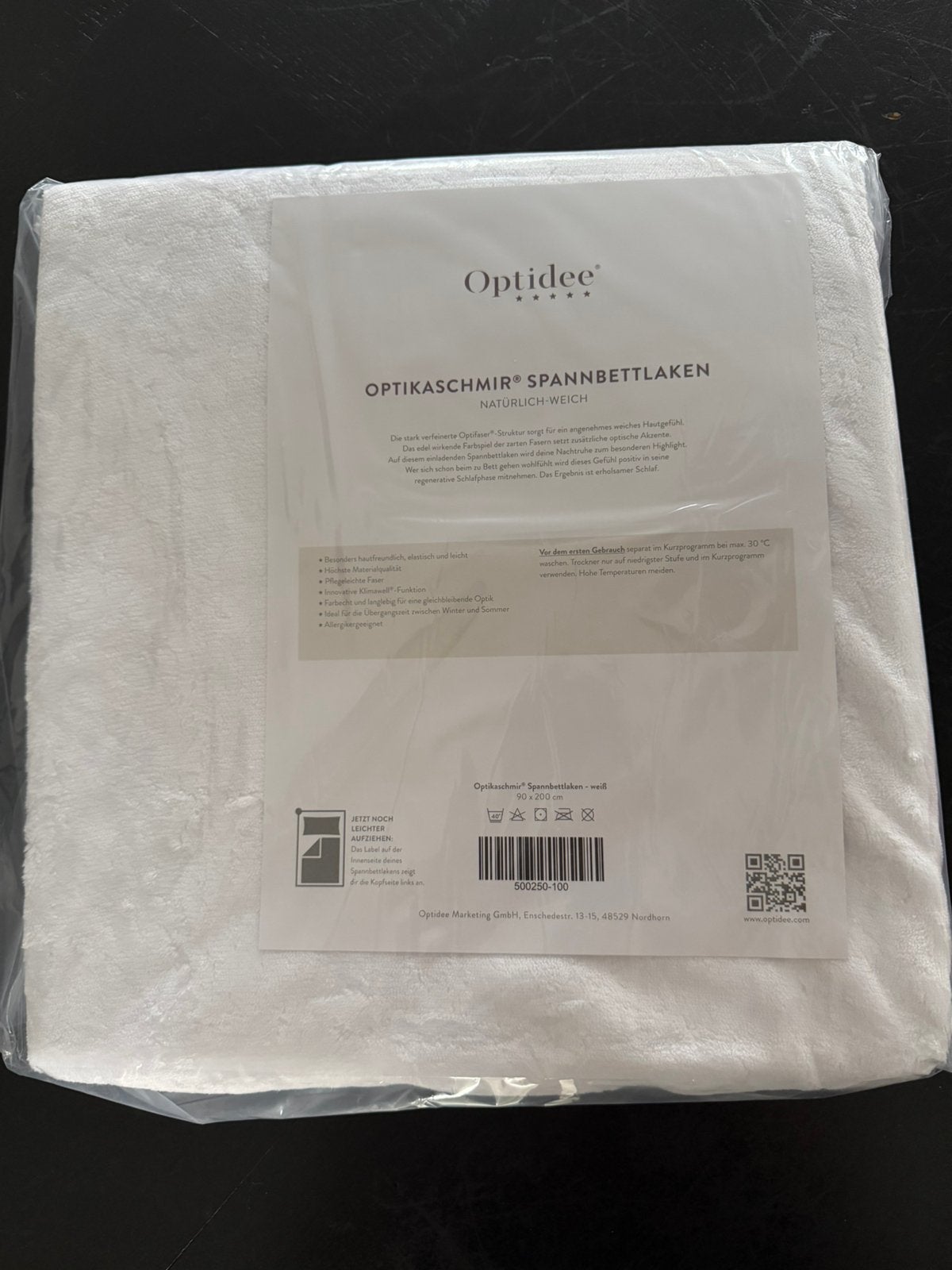 Optidee Optikasjmier hoeslaken 90x200 wit, Huis en Inrichting, Slaapkamer | Beddengoed, Eenpersoons, Nieuw, Ophalen of Verzenden
