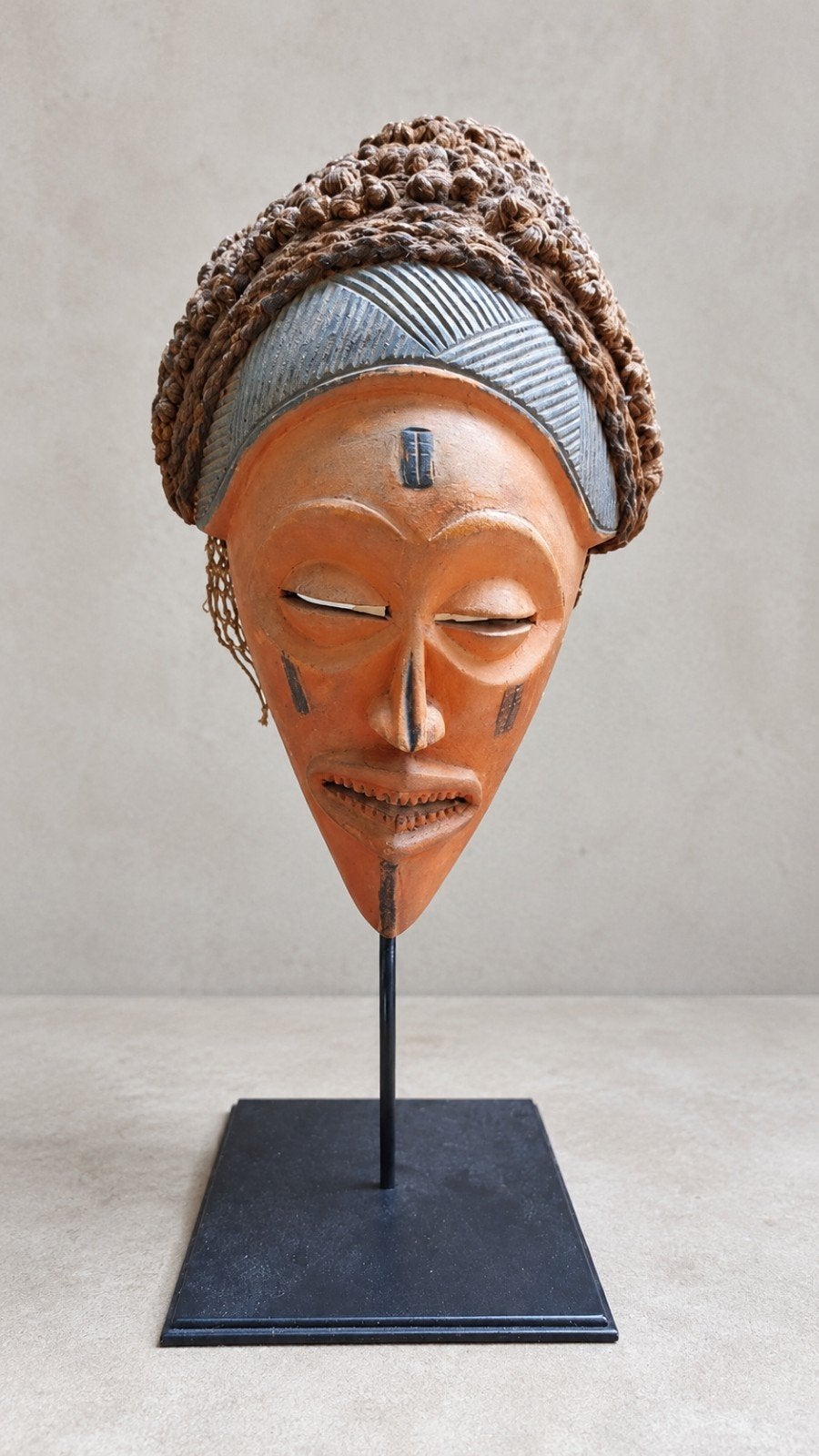 Afrikaans masker waarschijnlijk Chokwe, Bruin, Afrika, Masker, Handgemaakt