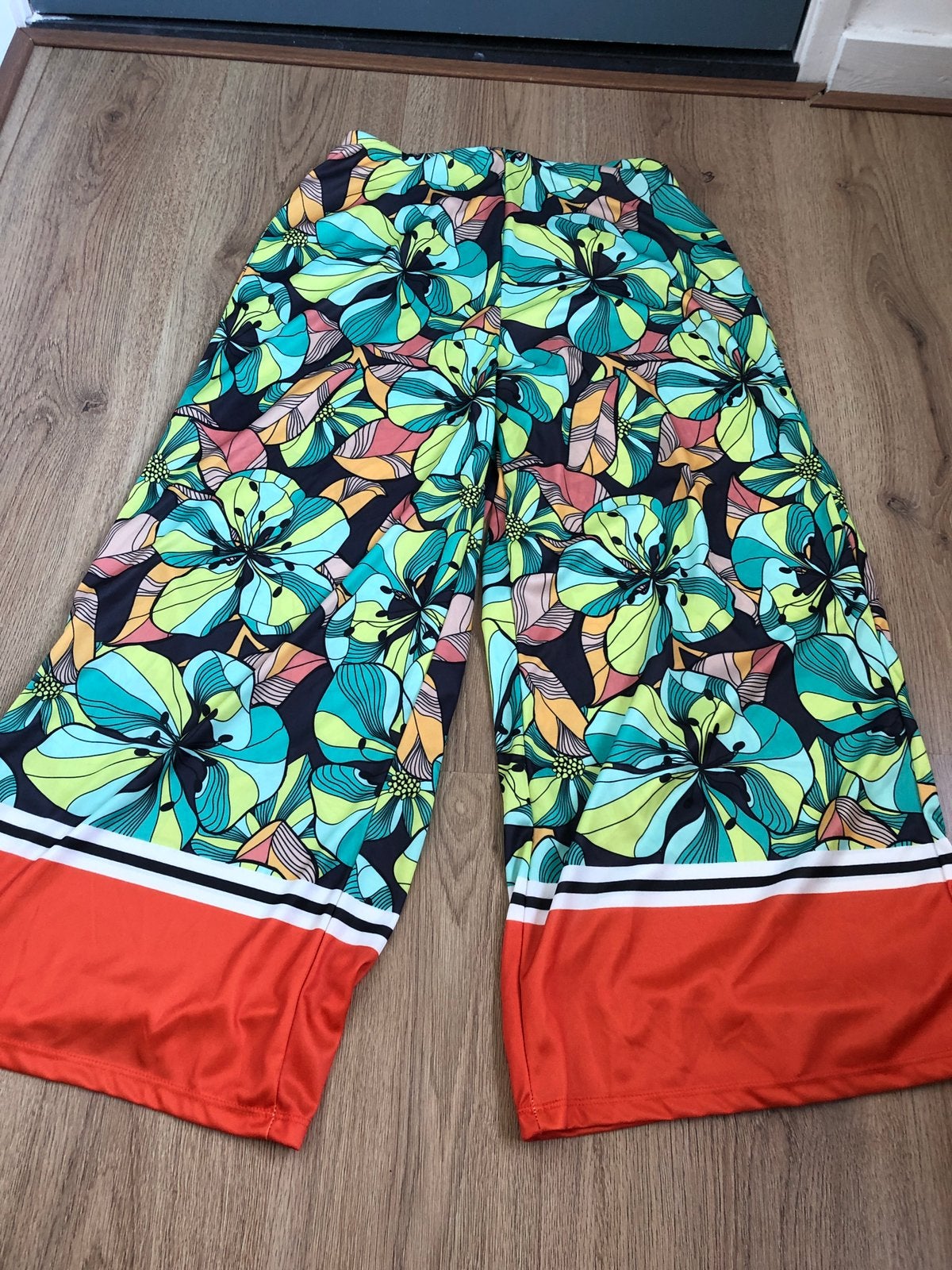 Zara zomerse wijde kleurrijke broek s groen oranje, Ophalen of Verzenden, Zo goed als nieuw, X, Maat 36 (S)
