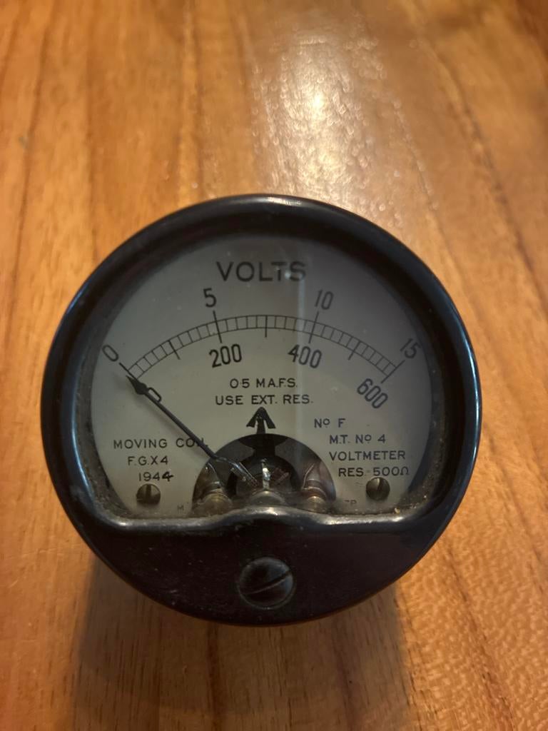 Vintage Voltmeter 1944 - Militair Meetinstrument, Antiek en Kunst, Ophalen of Verzenden