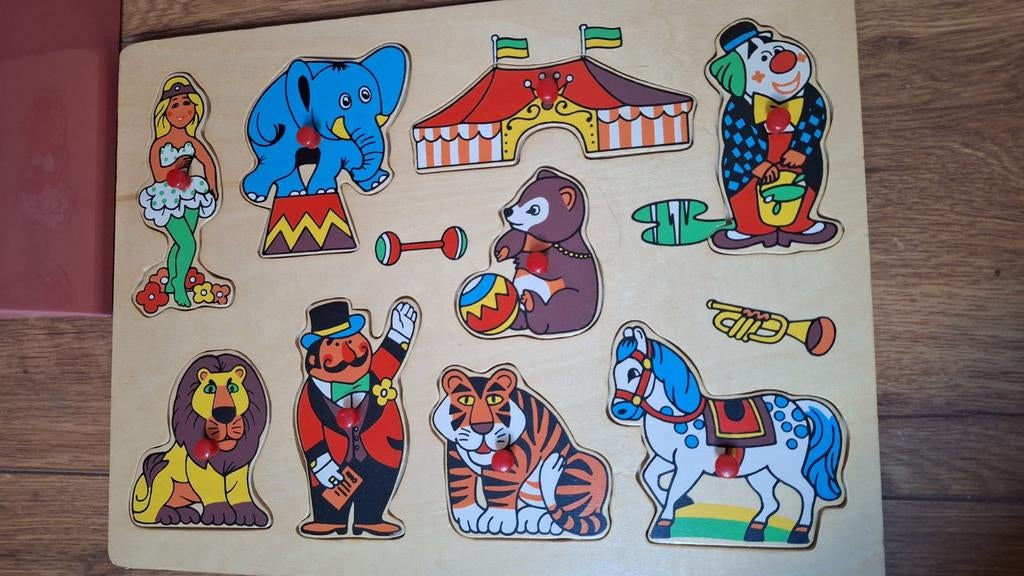 Houten circus puzzel voor kinderen, 2 tot 4 jaar, Gebruikt, 10 tot 50 stukjes, Ophalen of Verzenden