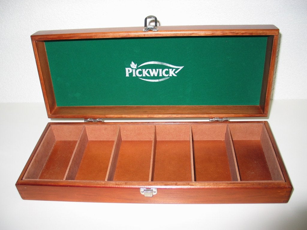 Pickwick theekist / Assortiment Theekist, Verzenden, Hout, Zo goed als nieuw, Theedoos