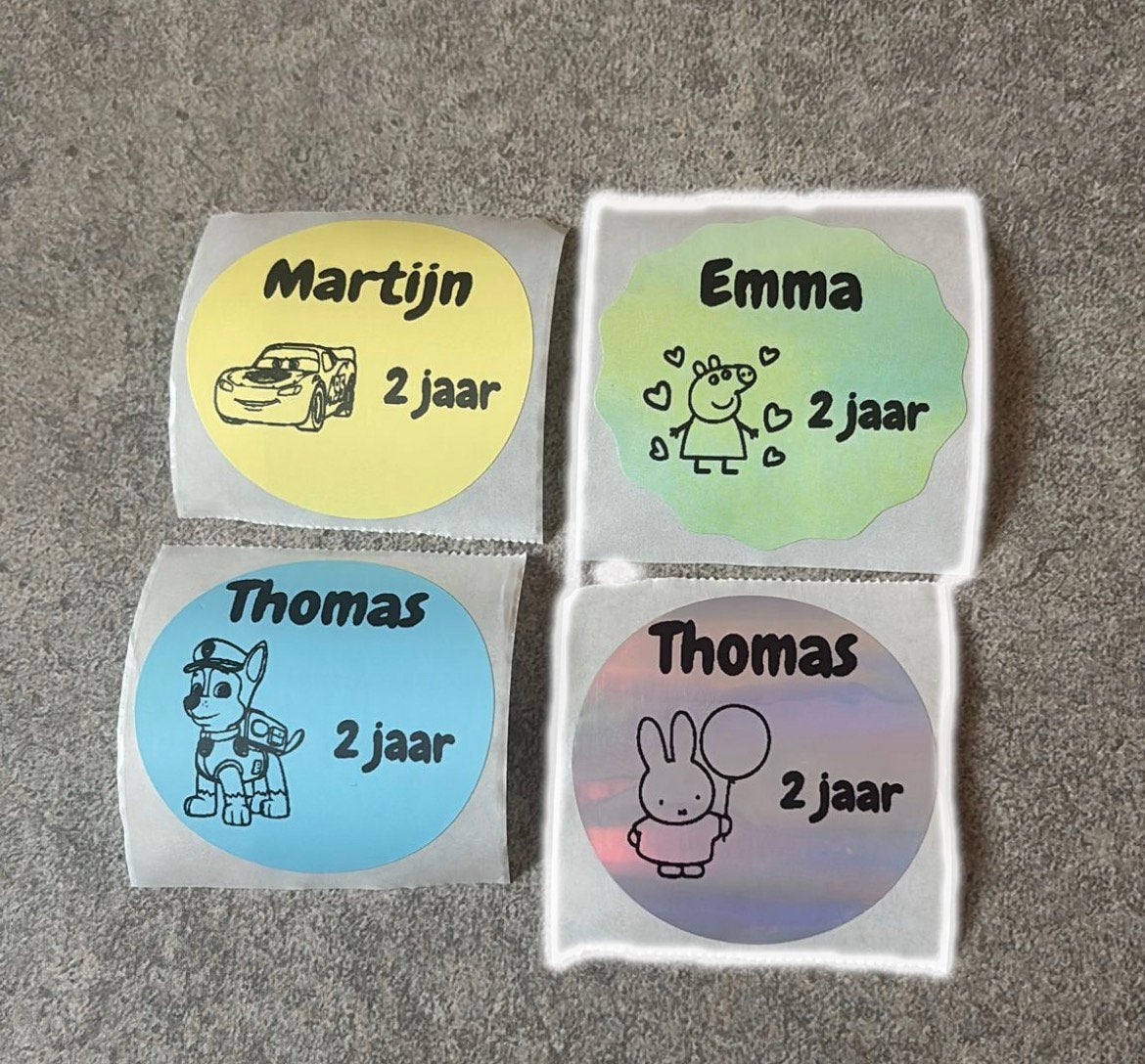 Gepersonaliseerde stickers 25 stuks voor 3 euro, Ophalen of Verzenden, Nieuw, Meerkleurig, Knutselmateriaal