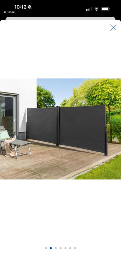 Dubbel windscherm 600x160 Antraciet, Tuin en Terras, Tuinschermen, Ophalen, 200 cm of meer, 150 tot 200 cm, Nieuw